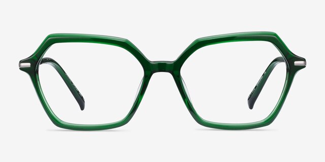 Carmel Green Acetate-metalEyeglass Frames from EyeBuyDirect, Front View