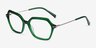 Carmel Green Acetate-metalEyeglass Frames from EyeBuyDirect, Angle View