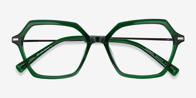 Carmel Green Acetate-metalEyeglass Frames from EyeBuyDirect, Closed View