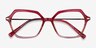 Carmel Raspberry Striped Acetate-metalEyeglass Frames from EyeBuyDirect, Closed View