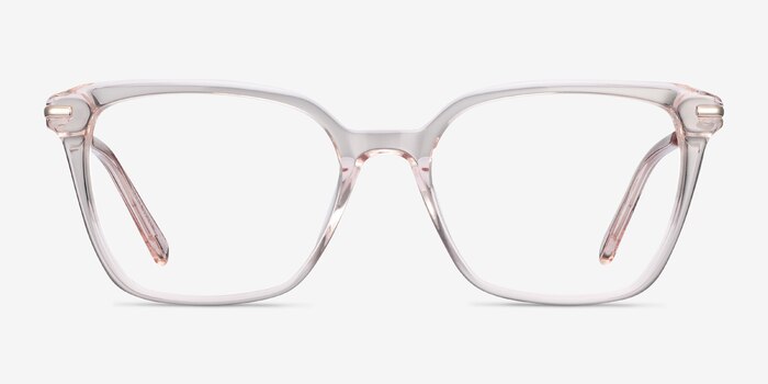 Dearly Clear Beige Acetate-metal Montures de lunettes de vue d'EyeBuyDirect
