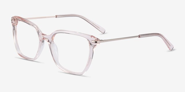 Dearly Clear Beige Acetate-metalEyeglass Frames from EyeBuyDirect, Angle View
