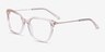 Dearly Clear Beige Acetate-metalEyeglass Frames from EyeBuyDirect, Angle View