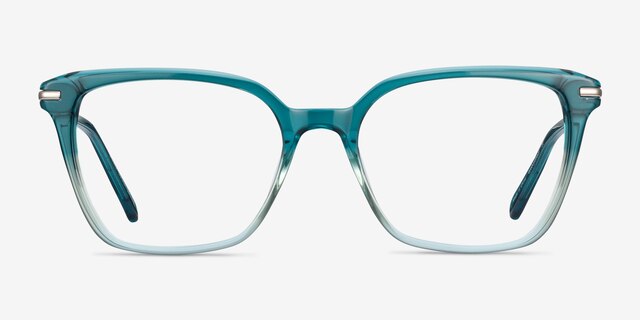 Dearly Green Acetate-metalEyeglass Frames from EyeBuyDirect, Front View