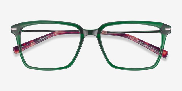 Sense Green Acetate-metalEyeglass Frames from EyeBuyDirect, Closed View