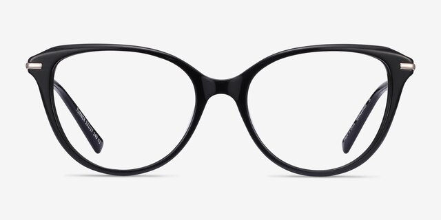 Turner Black Acetate-metalEyeglass Frames from EyeBuyDirect, Front View