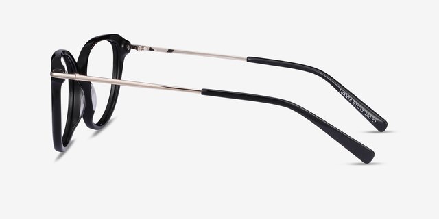 Turner Black Acetate-metalEyeglass Frames from EyeBuyDirect, Side View