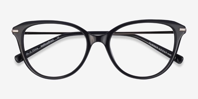 Turner Black Acetate-metalEyeglass Frames from EyeBuyDirect, Closed View