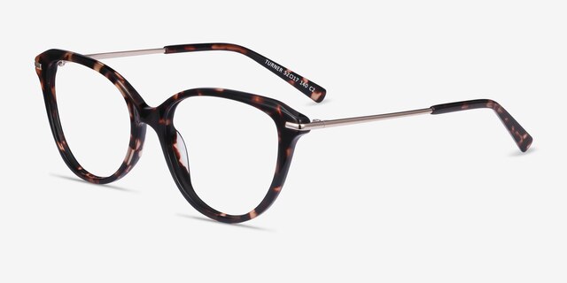 Turner Tortoise Acetate-metalEyeglass Frames from EyeBuyDirect, Angle View