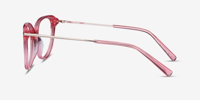 Turner Clear Pink Acetate-metalEyeglass Frames from EyeBuyDirect, Side View