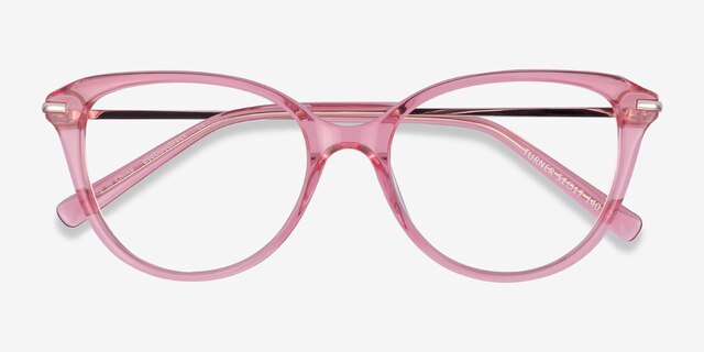 Turner Clear Pink Acetate-metalEyeglass Frames from EyeBuyDirect, Closed View