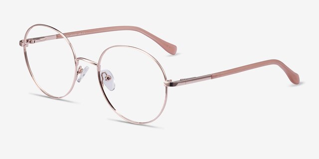 Thea Rose Gold Acetate-metalEyeglass Frames from EyeBuyDirect, Angle View