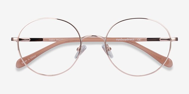 Thea Rose Gold Acetate-metalEyeglass Frames from EyeBuyDirect, Closed View