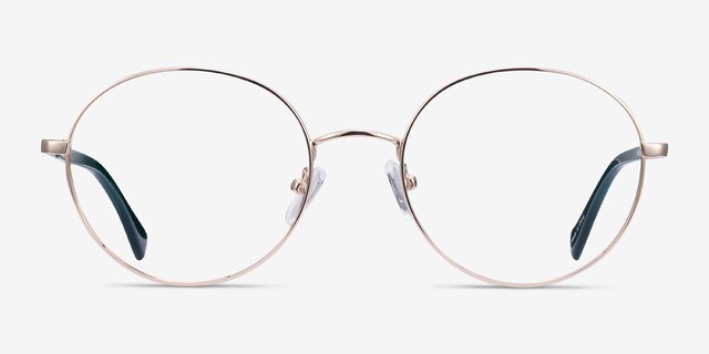 Thea Gold Acetate-metalEyeglass Frames from EyeBuyDirect, Front View