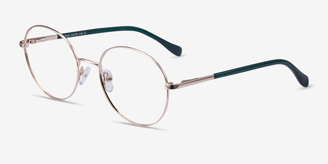 Thea Gold Acetate-metalEyeglass Frames from EyeBuyDirect, Angle View