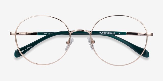 Thea Gold Acetate-metalEyeglass Frames from EyeBuyDirect, Closed View