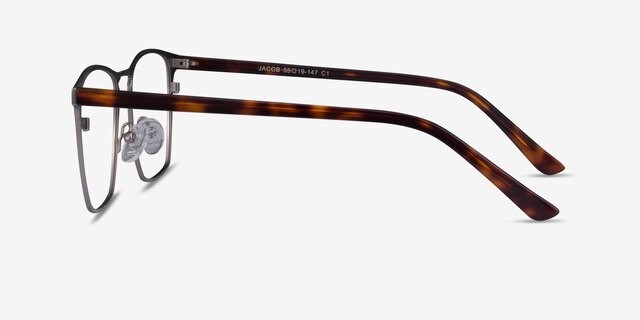 Jacob Gunmetal & Tortoise Acetate-metalEyeglass Frames from EyeBuyDirect, Side View