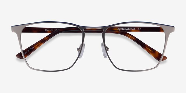 Jacob Gunmetal & Tortoise Acetate-metalEyeglass Frames from EyeBuyDirect, Closed View