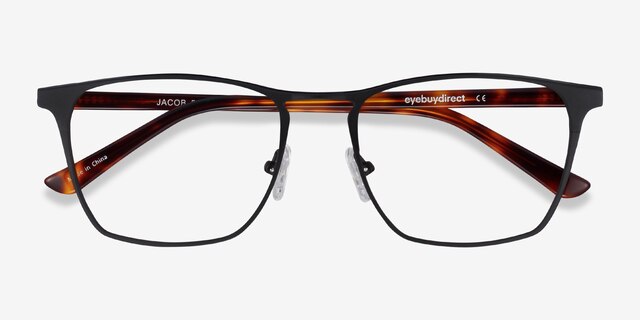 Jacob Black & Tortoise Acetate-metalEyeglass Frames from EyeBuyDirect, Closed View