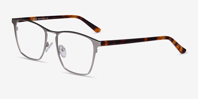 Jacob Silver & Tortoise Acetate-metalEyeglass Frames from EyeBuyDirect, Angle View