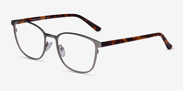 Guide Gunmetal & Tortoise Acetate-metalMontures de lunettes de vue d'EyeBuyDirect, Vue d'Angle