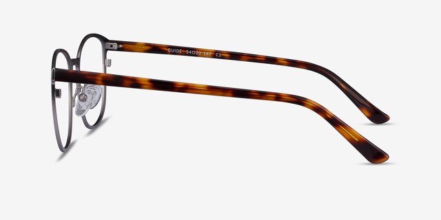 Guide Gunmetal & Tortoise Acetate-metalMontures de lunettes de vue d'EyeBuyDirect, Vue de Côté