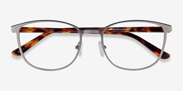 Guide Gunmetal & Tortoise Acetate-metalMontures de lunettes de vue d'EyeBuyDirect, Vue Rapprochée