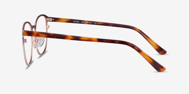 Guide Or rose Acetate-metalMontures de lunettes de vue d'EyeBuyDirect, Vue de Côté