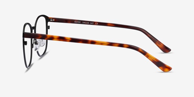 Guide Black & Tortoise Acetate-metalEyeglass Frames from EyeBuyDirect, Side View