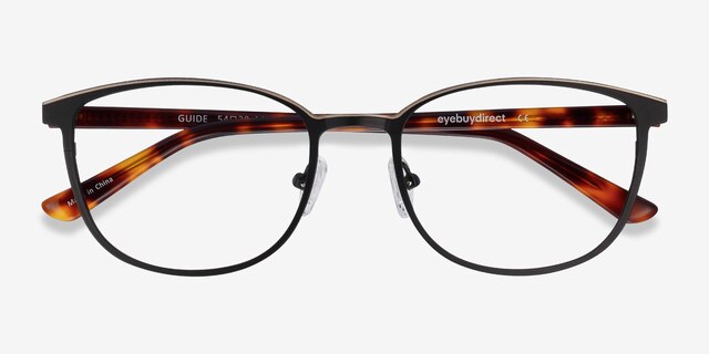 Guide Black & Tortoise Acetate-metalEyeglass Frames from EyeBuyDirect, Closed View