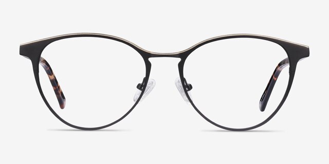 Vestige Black & Tortoise Acetate-metalMontures de lunettes de vue d'EyeBuyDirect, Vue de Face