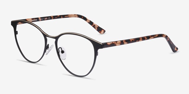 Vestige Black & Tortoise Acetate-metalMontures de lunettes de vue d'EyeBuyDirect, Vue d'Angle