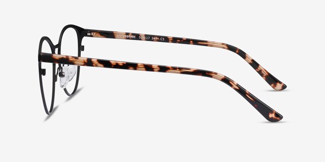 Vestige Black & Tortoise Acetate-metalMontures de lunettes de vue d'EyeBuyDirect, Vue de Côté