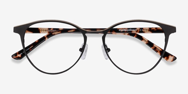 Vestige Black & Tortoise Acetate-metalMontures de lunettes de vue d'EyeBuyDirect, Vue Rapprochée