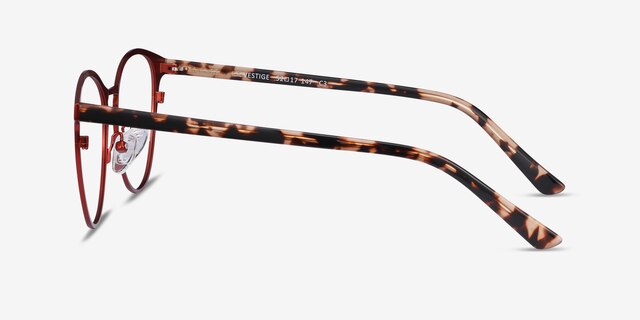 Vestige Rouge Acetate-metalMontures de lunettes de vue d'EyeBuyDirect, Vue de Côté