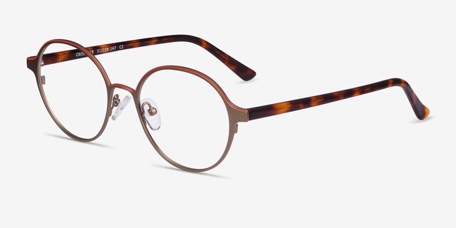 Observer Bronze Acetate-metalEyeglass Frames from EyeBuyDirect, Angle View