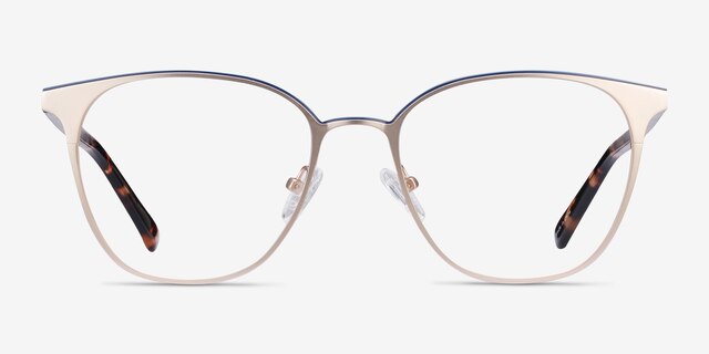 Azimut Gold Acetate-metalEyeglass Frames from EyeBuyDirect, Front View
