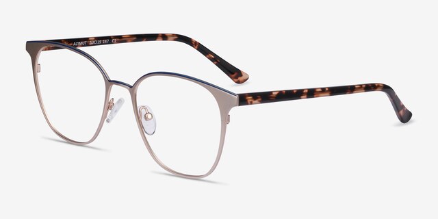 Azimut Gold Acetate-metalEyeglass Frames from EyeBuyDirect, Angle View