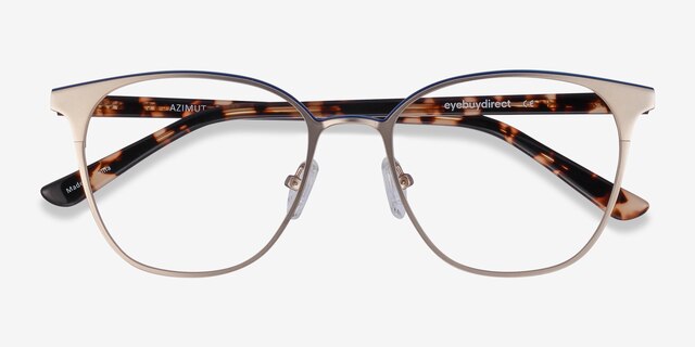 Azimut Gold Acetate-metalEyeglass Frames from EyeBuyDirect, Closed View