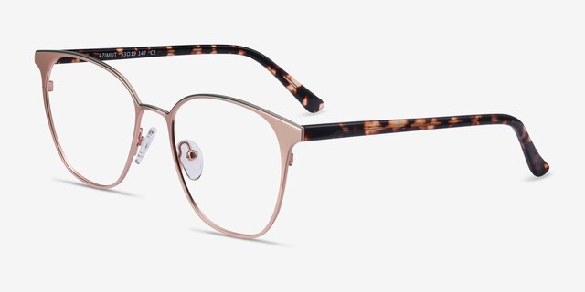 Azimut Rose Gold Acetate-metalEyeglass Frames from EyeBuyDirect, Angle View