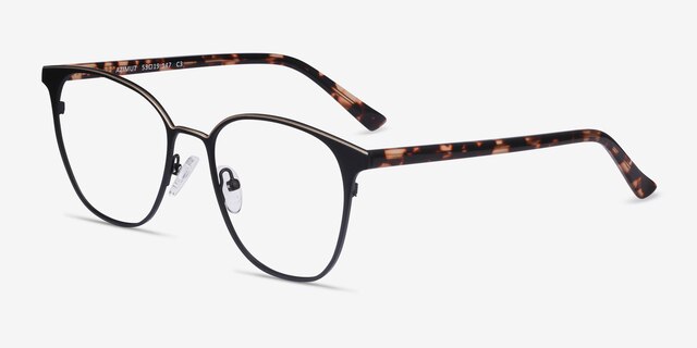 Azimut Black Acetate-metalEyeglass Frames from EyeBuyDirect, Angle View