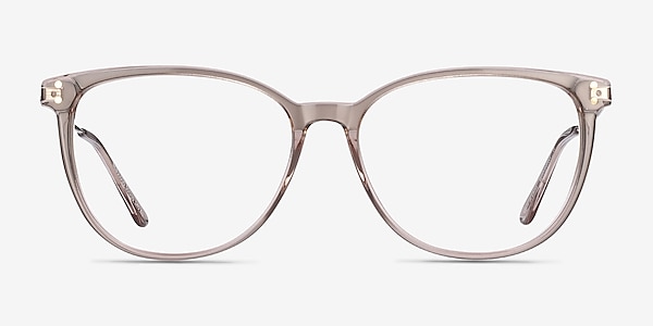 Nebulous Clear Brown Acetate-metal Eyeglass Frames