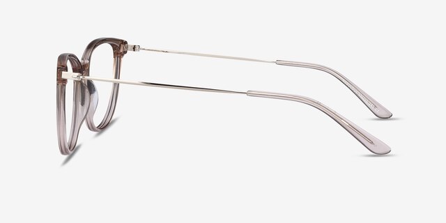 Nebulous Clear Brown Acetate-metalEyeglass Frames from EyeBuyDirect, Side View