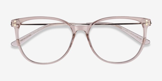 Nebulous Clear Brown Acetate-metalEyeglass Frames from EyeBuyDirect, Closed View