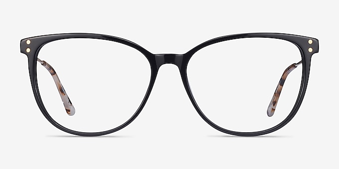 Nebulous Black Acetate-metal Eyeglass Frames