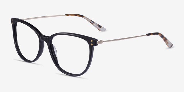 Nebulous Black Acetate-metalEyeglass Frames from EyeBuyDirect, Angle View