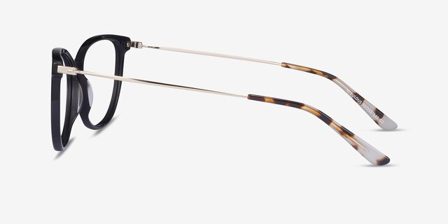 Nebulous Black Acetate-metalEyeglass Frames from EyeBuyDirect, Side View