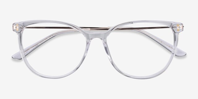 Nebulous Clear Acetate-metalEyeglass Frames from EyeBuyDirect, Closed View