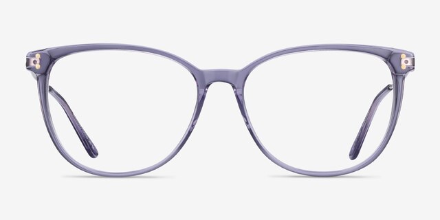 Nebulous Clear Purple Acetate-metalEyeglass Frames from EyeBuyDirect, Front View