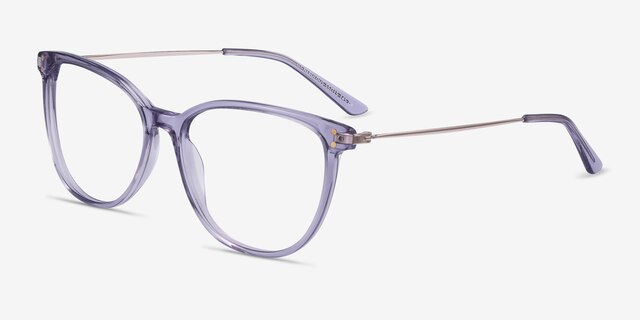 Nebulous Clear Purple Acetate-metalEyeglass Frames from EyeBuyDirect, Angle View